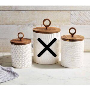 Set/2 Textured Stoneware Canisters